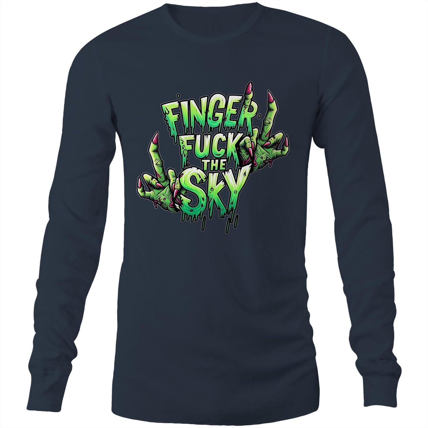 Men's Long Sleeve - Finger Fuck The Sky