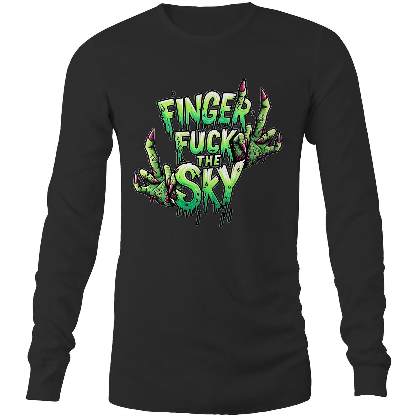 Men's Long Sleeve - Finger Fuck The Sky