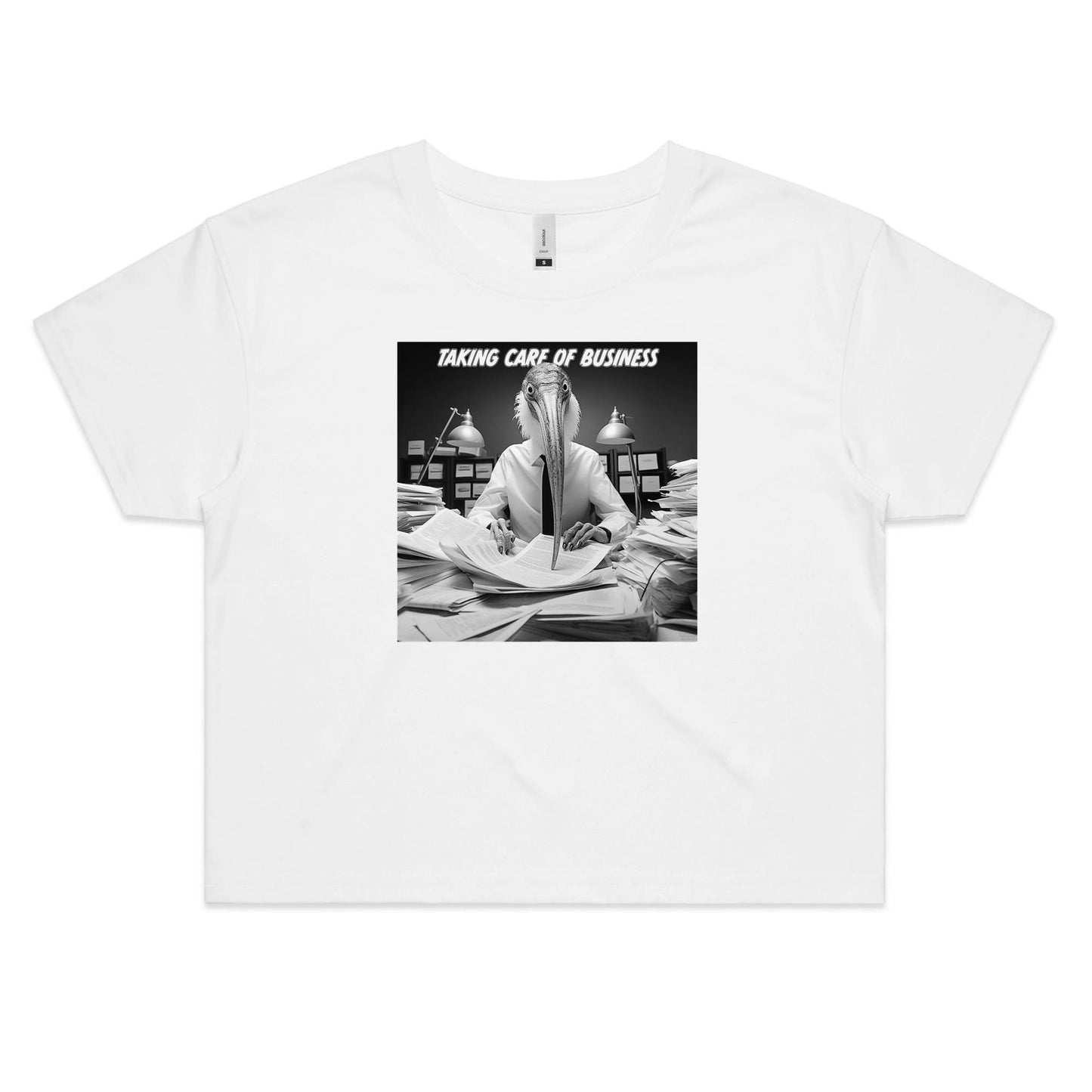 Women's - Bin Chicken - Taking Care of Business Crop Tee