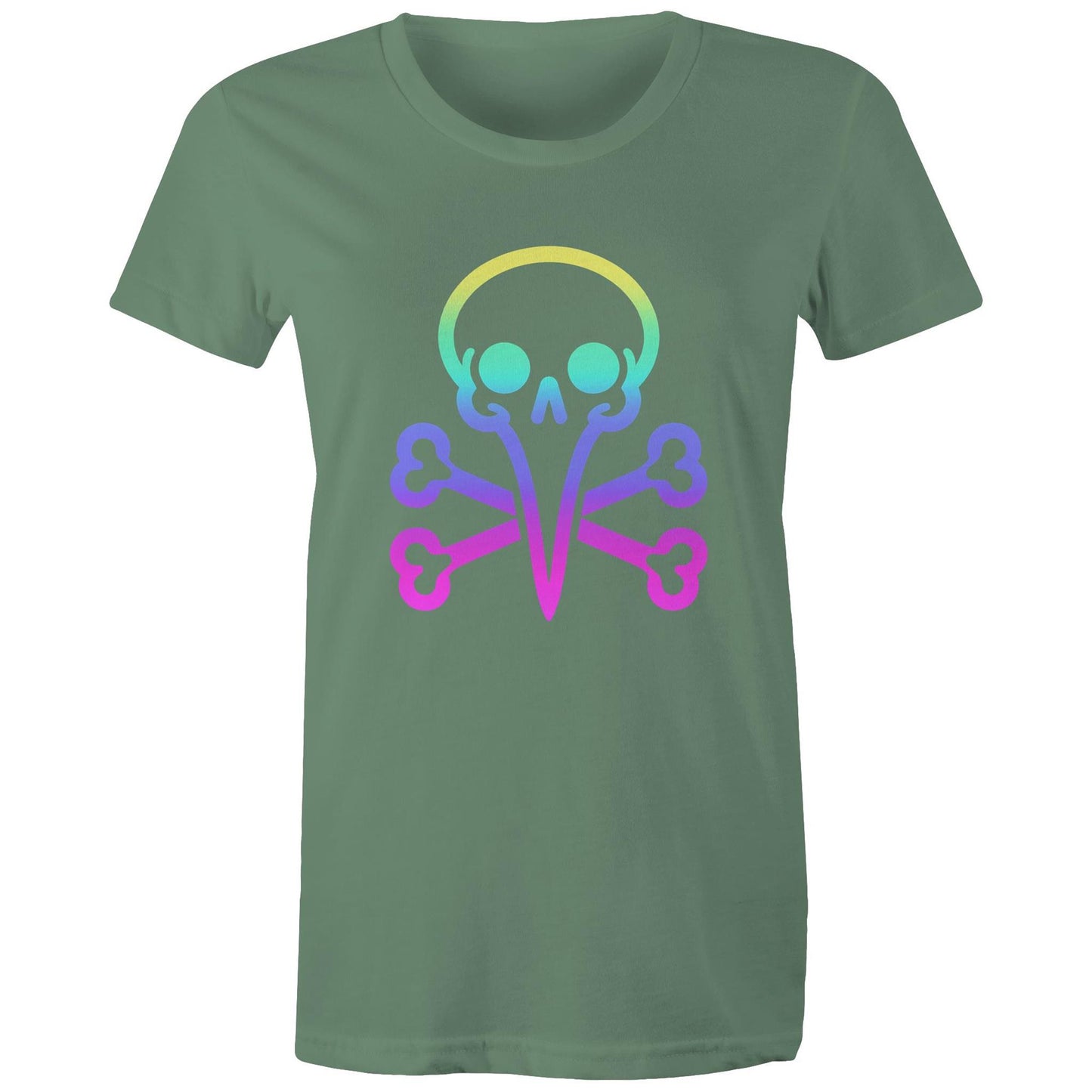 Women's - Bin Chicken - Rainbow Skull Tee