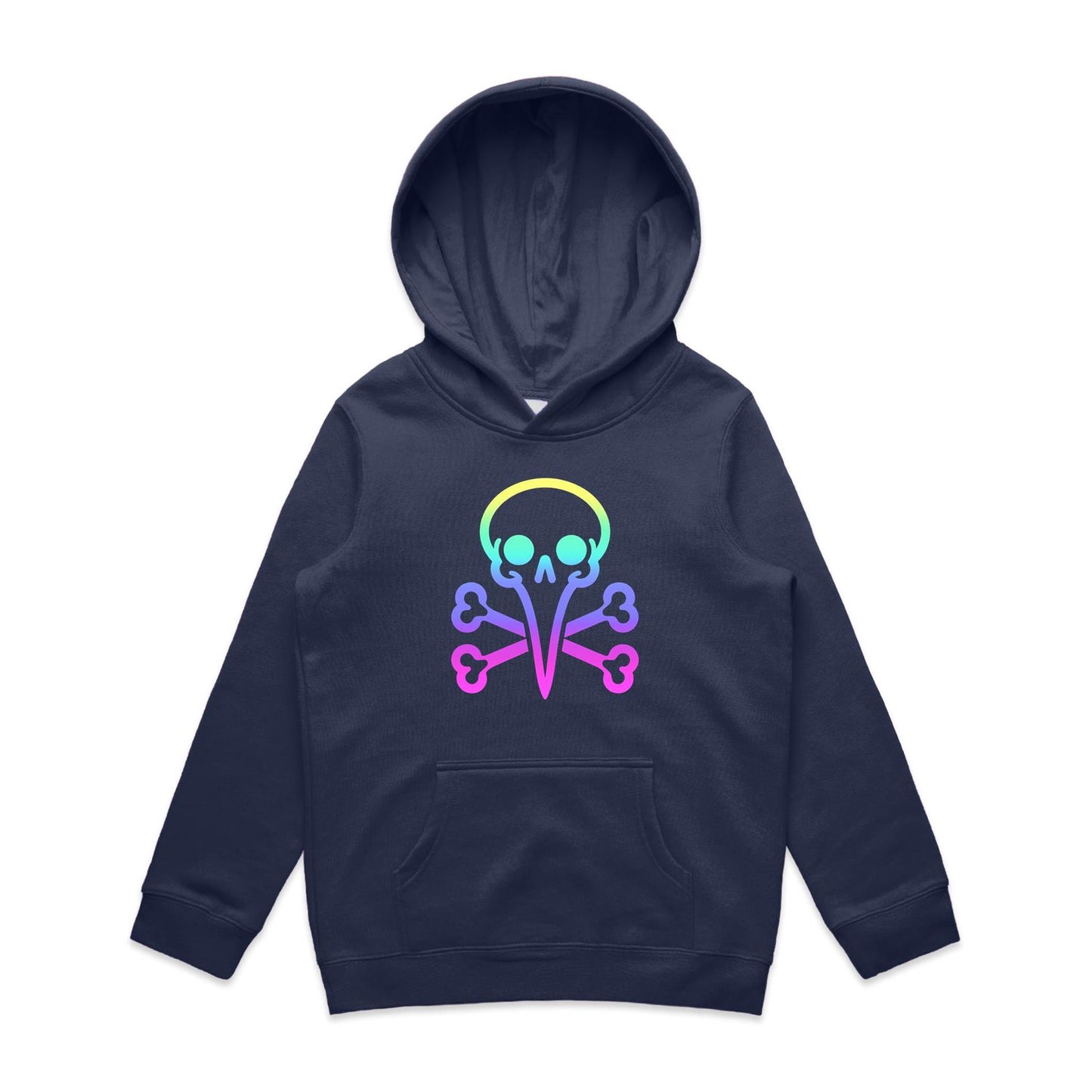 Youth Supply Hood - Rainbow Skull