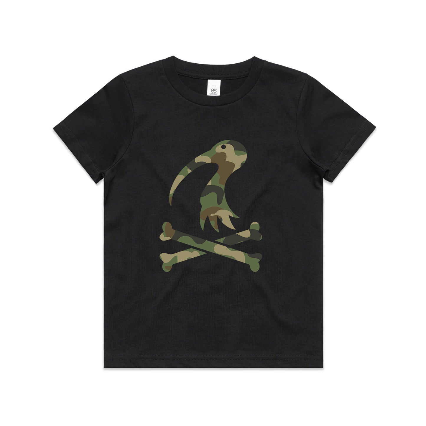 Kids Youth Cross Bones Camo Tee