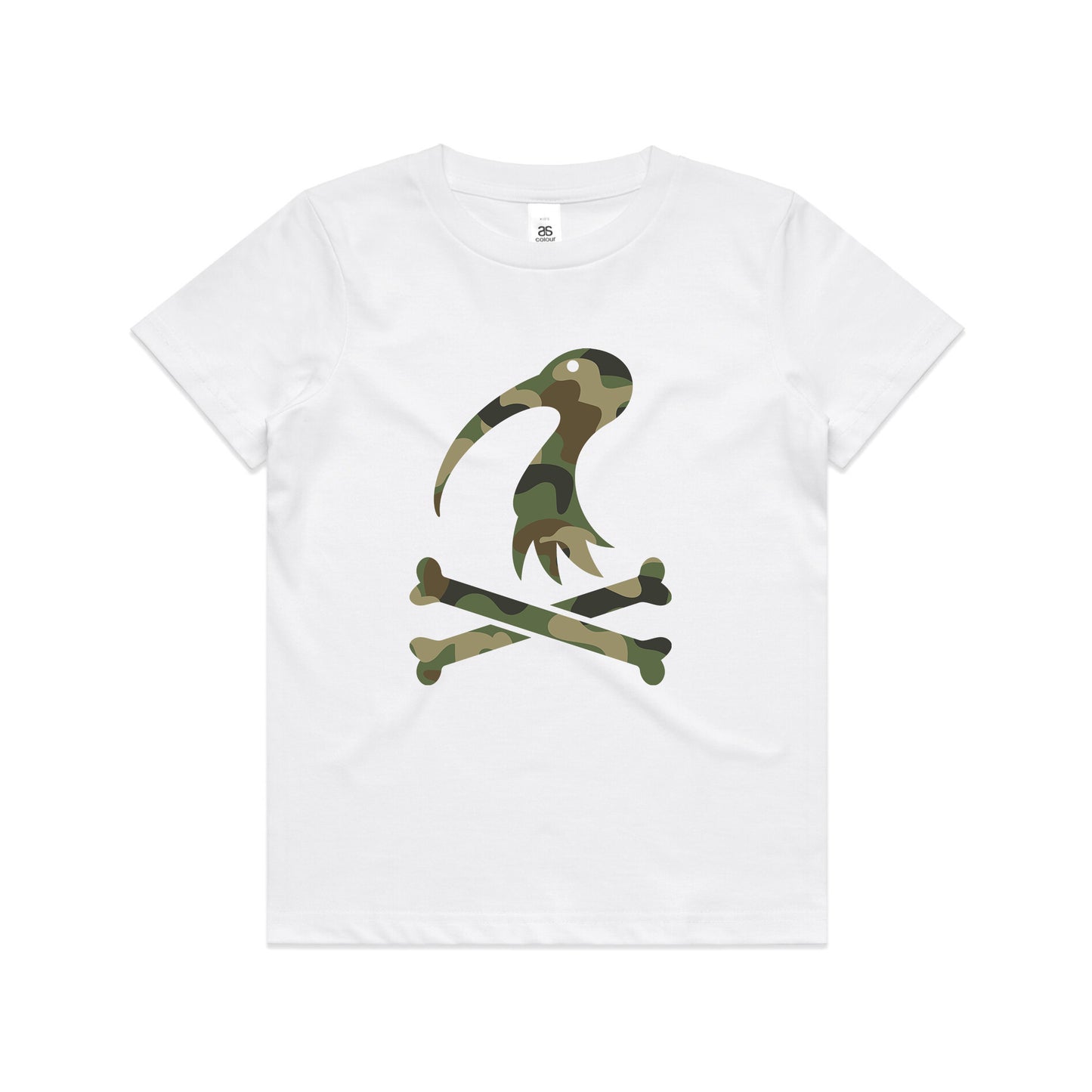 Kids Youth Cross Bones Camo Tee