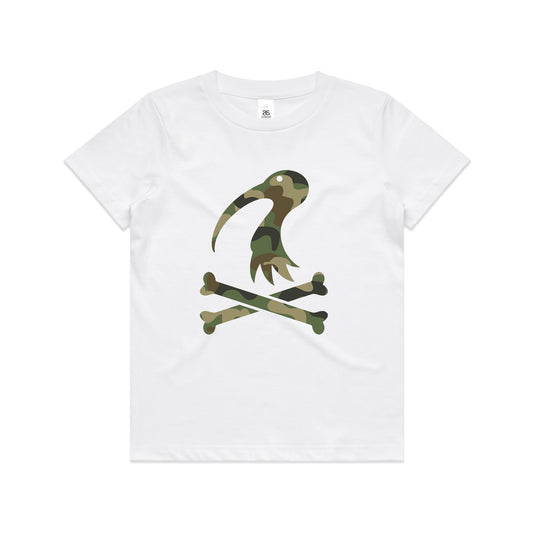 Kids Youth Cross Bones Camo Tee