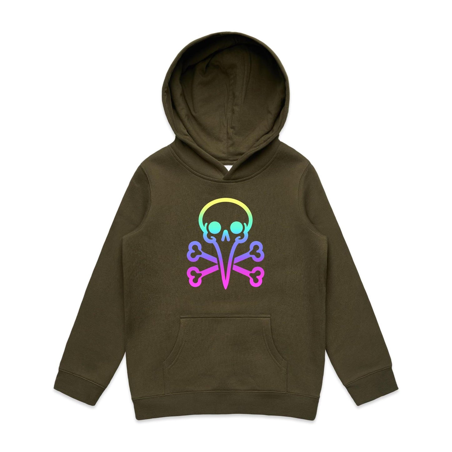 Youth Supply Hood - Rainbow Skull