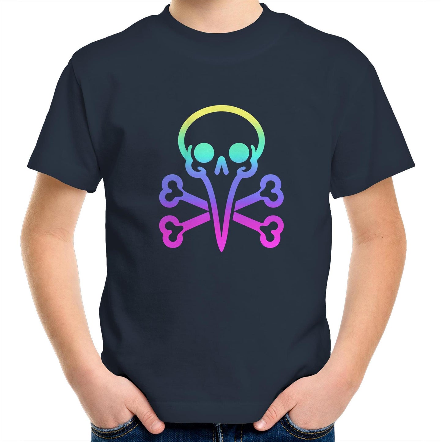 Kids Youth - Rainbow Skull Tee