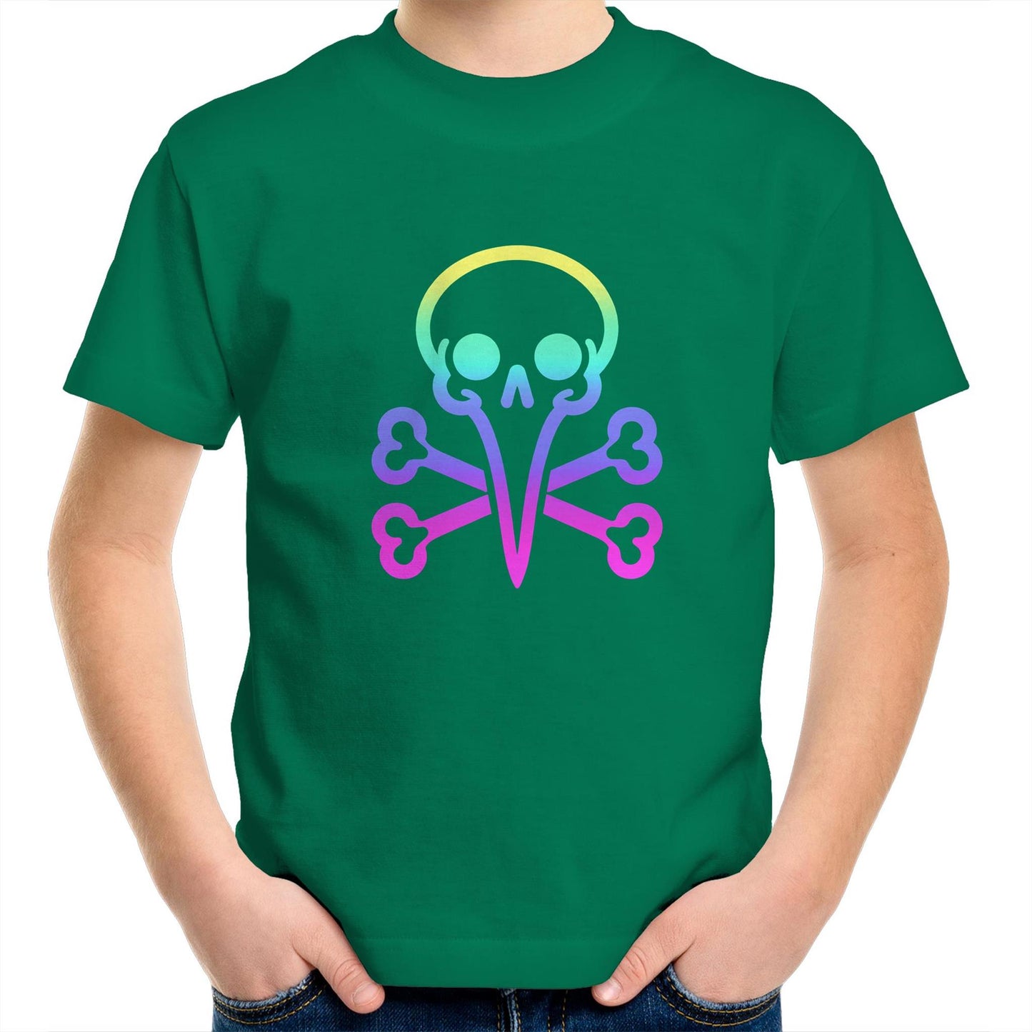 Kids Youth - Rainbow Skull Tee