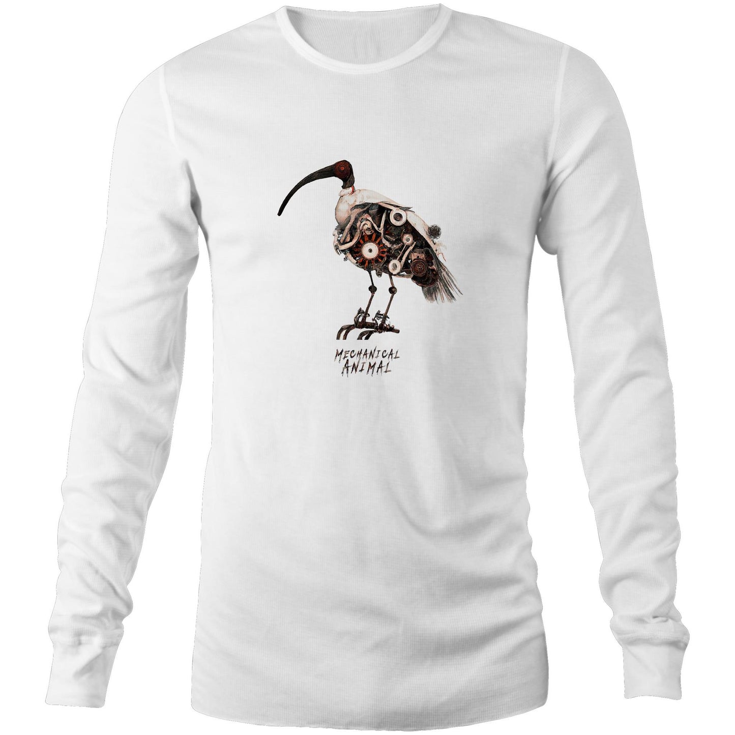 Men's Long Sleeve Bin Chicken - Mechanical Animal Tee